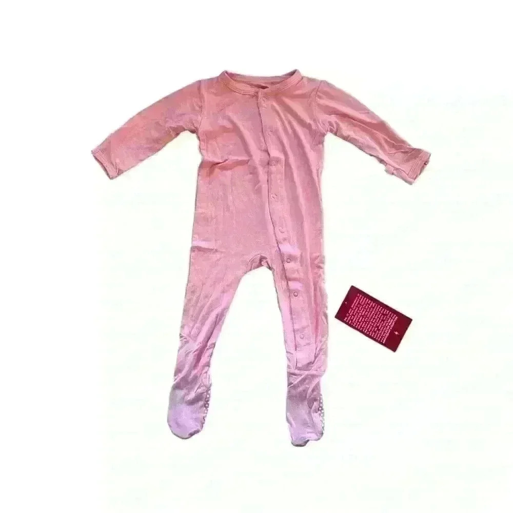 NWT Kickee Pants Muffin Ruffle Coverall  Zipper in Pond Size 9-12 Months w/feet